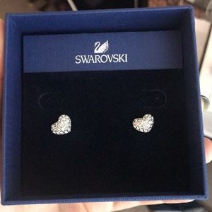 Swarovski heart earrings.